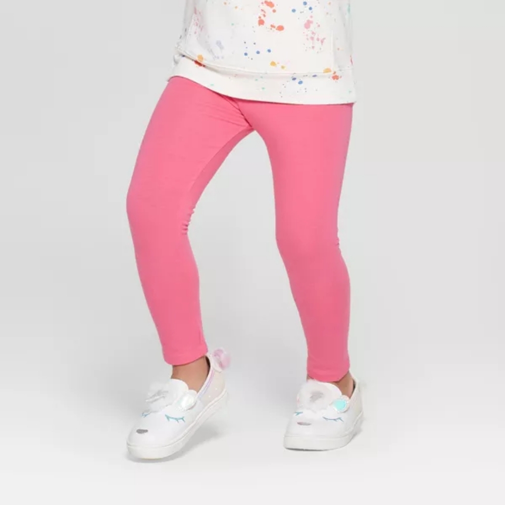NWT Cat & Jack Baby Girl's Pull-On Solid Leggings, Pink, Size 12M or Size 18M